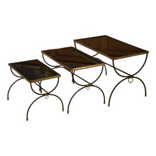Vintage Nesting Tables by Jean Royère, 1940s, Set of 3 For Sale