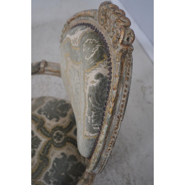 Pair Vintage French Louis XVI Painted Armchairs For Sale - Image 14 of 18