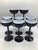 Glass Vintage Carlo Moretti Italy Black White Cased Glass Tall Stem Champagne Coupes - Set of 8 For Sale - Image 7 of 8