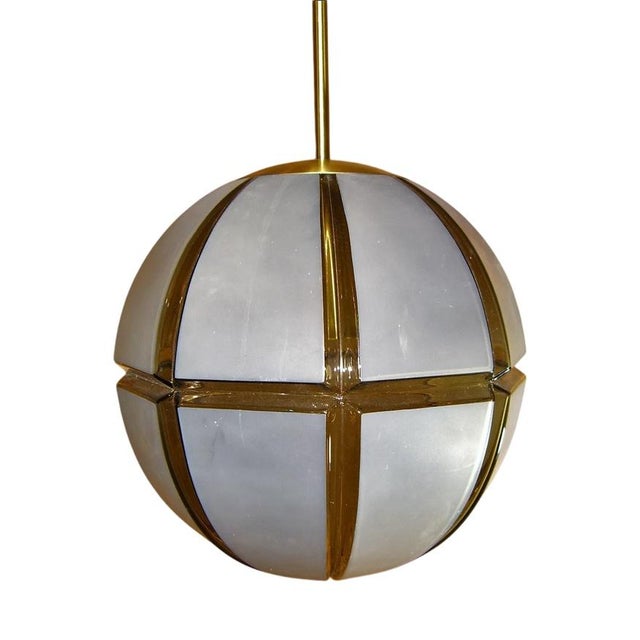 Metal Murano Glass Pendant Light from Glashütte Limburg For Sale - Image 7 of 7