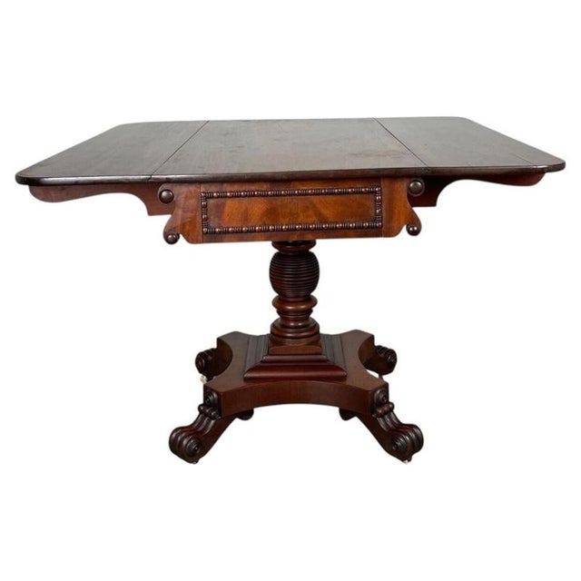 Regency Mahogany Pembroke Table with Carved Pedestal Base, 1800 For Sale - Image 15 of 15