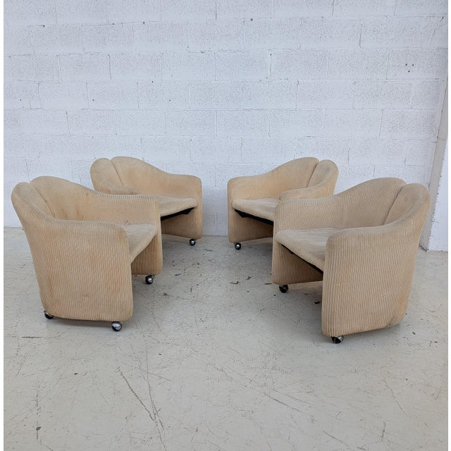 T69 Table by Osvaldo Borsani and Four Wheeled Chairs by Eugenio Gerli for Tecno, 1960s, Set of 5 For Sale - Image 12 of 17