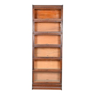 Globe Wernicke Arts & Crafts Oak Six-Stack Barrister Bookcase, Circa 1920s For Sale