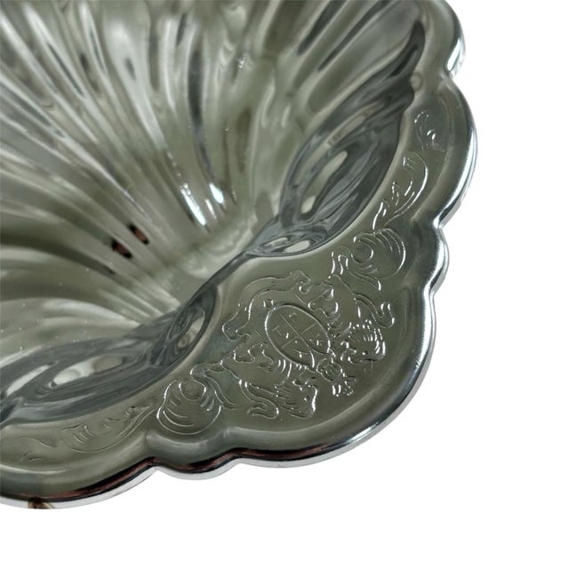 Costal Hollywood Regency Clam Shell Metal Chrome Finish Decorative Bowl Dish For Sale - Image 4 of 4