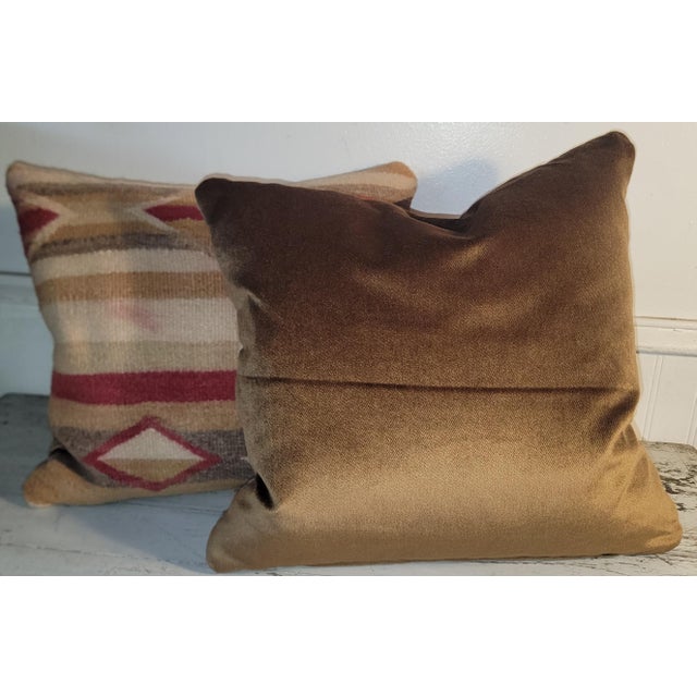 Amazing soft wool weaving pillows and the wool is soft like Alpaca wool ! Sold as a pair with a soft mohair backings.The...