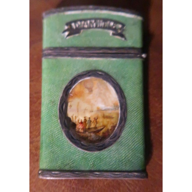 18th Century French Shagreen and Silver Aide Memoire With Ballooning Motif For Sale In Miami - Image 6 of 13