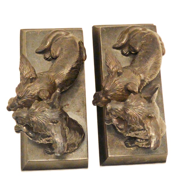 Metal Antique Jennings Brothers Scottish Terrier Cast Bronze Bookends – Rare Begging Pair For Sale - Image 7 of 8