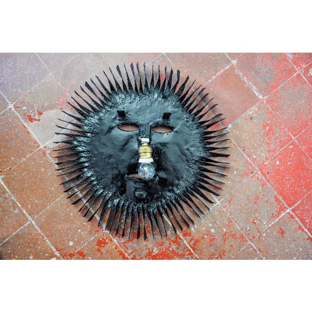 Brutalist Large Sun Sconce, Spain, 1970s For Sale - Image 9 of 10