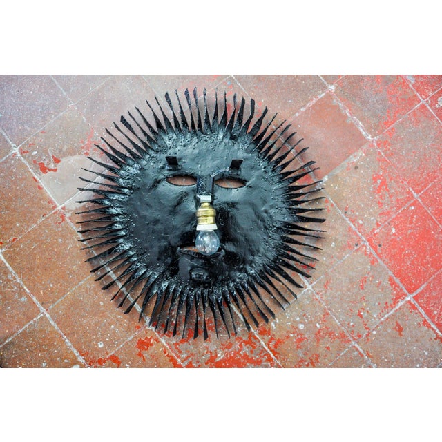 Large Brutalist Sun Sconce, Spain, 1970s For Sale - Image 9 of 10