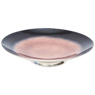 Vintage Enamel, Sterling Silver and Silver-Plate Bowl, 1960's For Sale