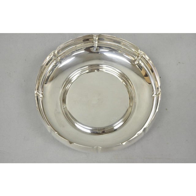 Mid 20th Century Vintage Lundt M-85 Silver Plated Round Scalloped Serving Candy Dish Bowl For Sale - Image 5 of 10