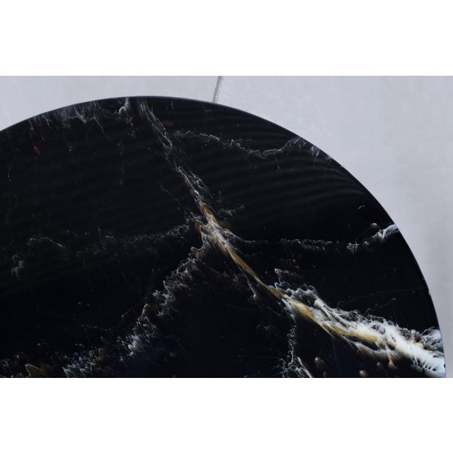 Italian Modern Round Faux Marble and Steel Coffee Table by Willy Rizzo For Sale - Image 12 of 12