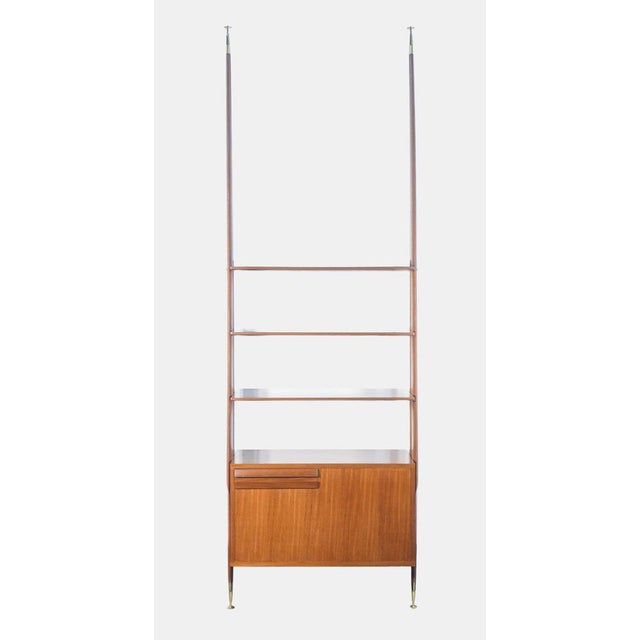 Italian Floor-to-Ceiling Wooden Bookcase, 1970s For Sale - Image 4 of 18