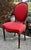 Vintage Set of Four Carved & Inlaid Regency Style Rounded Back Red Side Chairs For Sale - Image 12 of 13