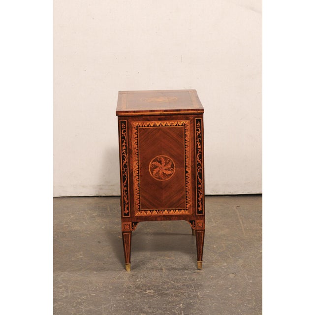 Wood Early 19th Century Italian Comodino w/Foliate Motif Marquetry For Sale - Image 7 of 12