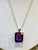 Approximately 14 Ct Emerald Cut Amethyst Pendant /Necklace 18Kt yellow gold + 14 Kt Yellow Gold Chain Vintage Chain is 14...