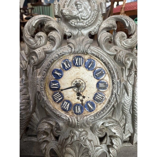 German Cast Iron Clock, 1890s For Sale - Image 7 of 9