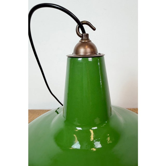 Industrial Green Enamel Factory Pendant Lamp from Jackson Electrical Co., 1960s For Sale - Image 12 of 18