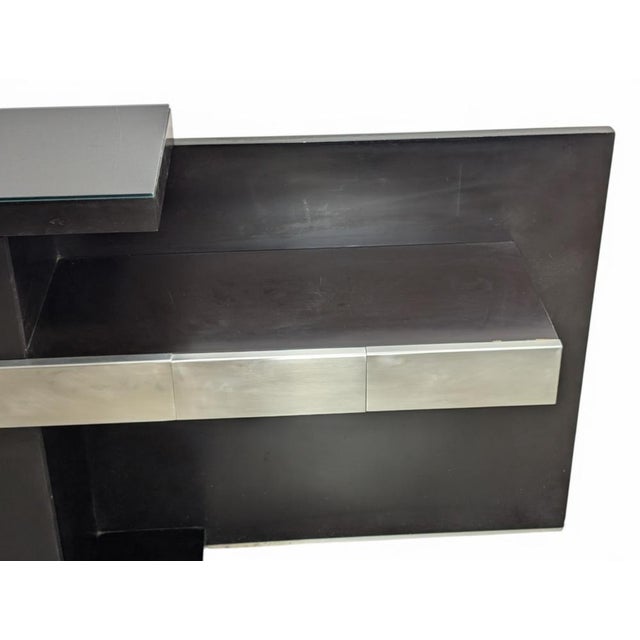 Console Table in Lacquered Wood and Glass, Italy, 1980s For Sale - Image 6 of 13