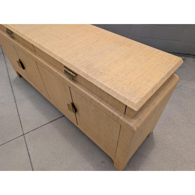 Textile Mid Century Raffia Sideboard/Buffet by Harrison Van Horn, C1970s, Attrbiuted For Sale - Image 7 of 18