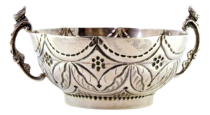 Silver Drum with Engraved Floral Motifs