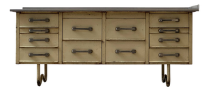 Industrial Sideboard with Stainless Steel Top, 1950s