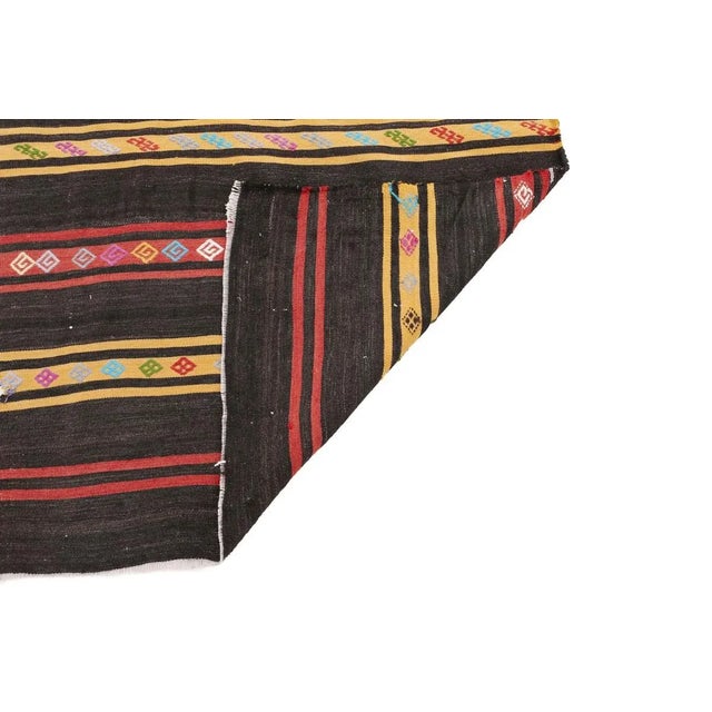 Mid 20th Century Mid 20th Century Striped Vintage Turkish Kilim Rug For Sale - Image 5 of 7
