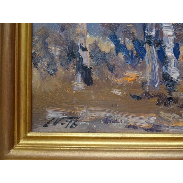 Edgars Vinters, Autumn Landscape, 1976, Oil on Cardboard For Sale - Image 4 of 7