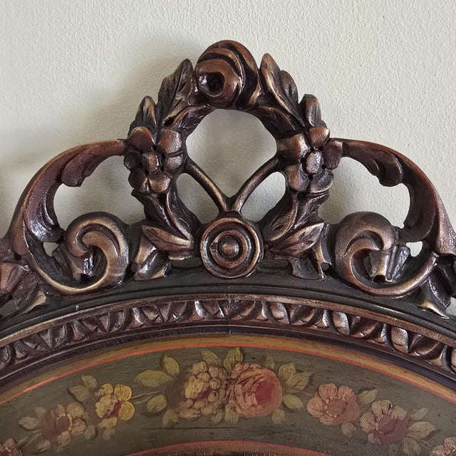 Antique French Rococo Revival Giltwood Mahogany Crest Mirror For Sale - Image 4 of 10