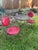 Mid-Century Modern 1960s Syd Leach Wrought Iron Bistro Set With Pink Vinyl Chairs For Sale - Image 3 of 14