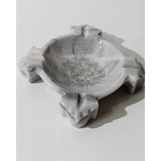 Mid-Century Mexican Marble Ashtray with Engraved Aztec Motif, 1970s For Sale - Image 10 of 12