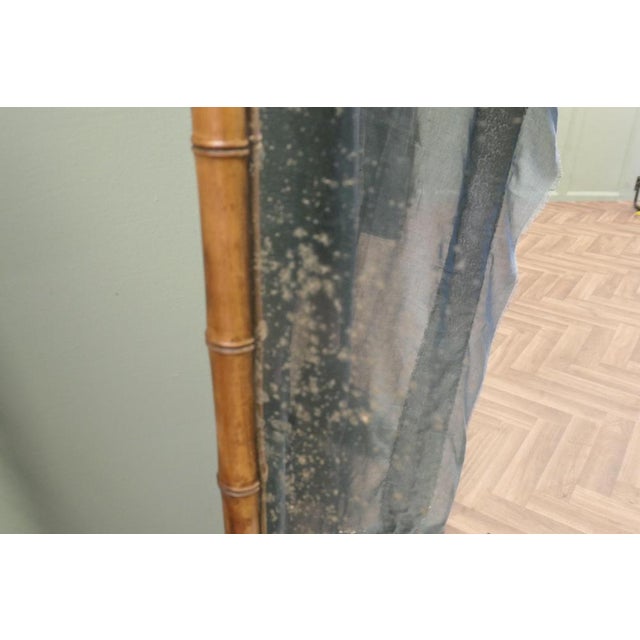 Vintage French Bamboo Wall Mirror For Sale - Image 5 of 8