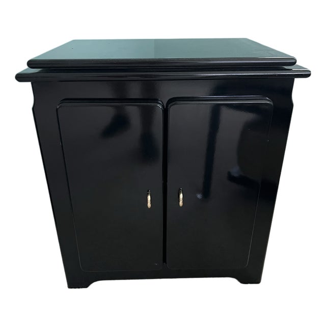 1980s Black Cabinet With Swivel Top - Tv Stand For Sale