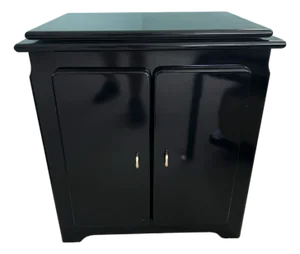 1980s Black Cabinet With Swivel Top - Tv Stand