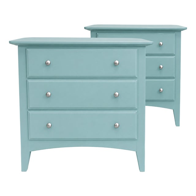 Pair of Thomasville Impressions Three-Drawer Nightstands For Sale
