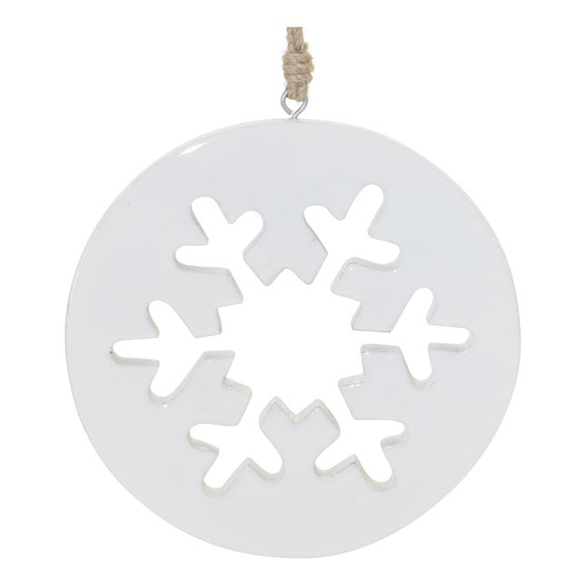Kenneth Ludwig Chicago White Wood Snowflake Cut-Out Ornament (Set of 12) For Sale - Image 4 of 7