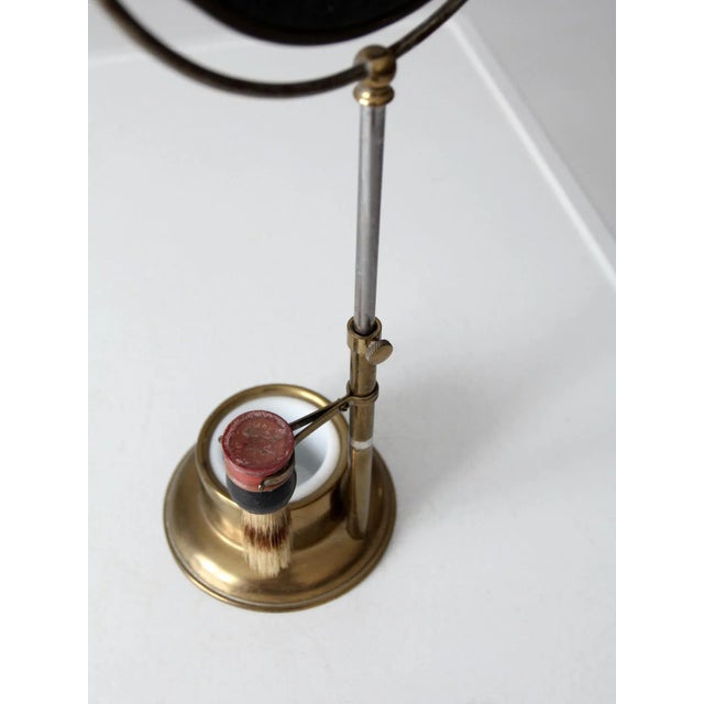 Antique Brass Shaving Mirror Set For Sale - Image 11 of 13