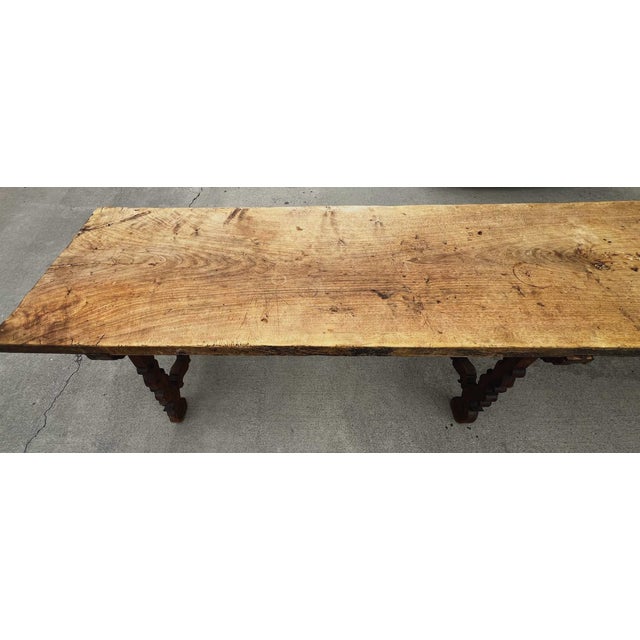 Monumental 18th-Century Spanish Baroque Style Walnut Trestle Dining / Refectory Table For Sale - Image 10 of 18