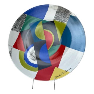 Circular Rhythms Plate after Sonia Delaunay, 1980s For Sale