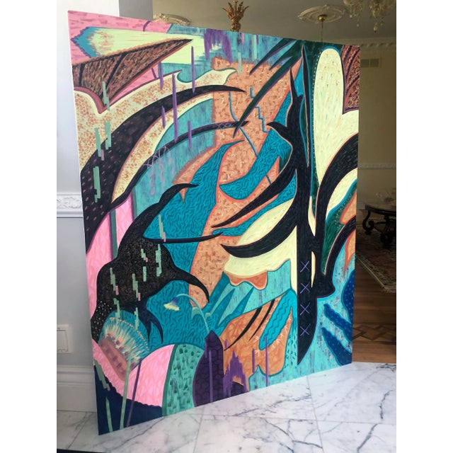 2020s "Everybody Wants to Rule the World" Contemporary Original Abstract Acrylic Painting by Albert Leon Sultan For Sale - Image 5 of 13