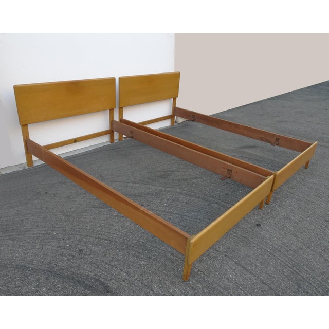 Vintage Mid Century Modern Twin Heywood Wakefield Bed Frames Twin