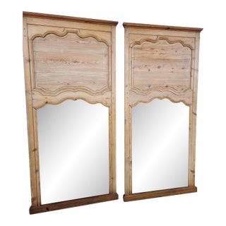 Pair of Antique Solid Pine Mirror For Sale