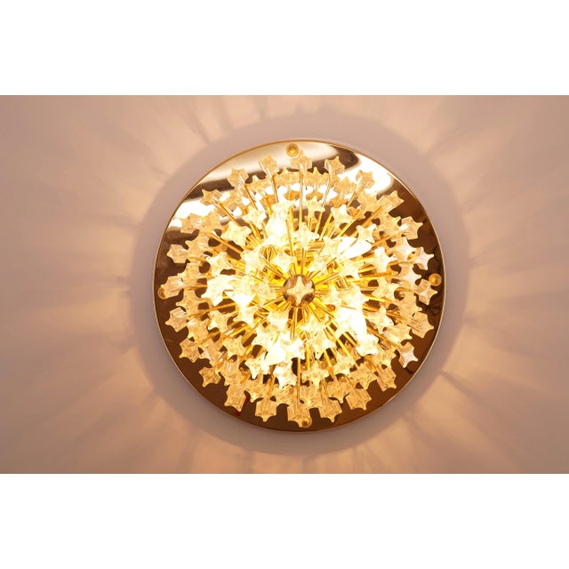 Metal Mid-Century Flush Mount with Murano Glass from Venini For Sale - Image 7 of 8