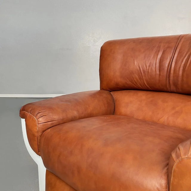 1970s Set of Mid-Century Italian Brown Leather Flou Armchairs by Betti for Habitat IDS, 1970s For Sale - Image 5 of 18