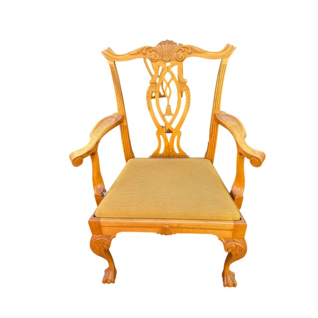 Wood Set of 8 20th Century Boston Style Chippendale Mahogany Ball and Claw Dining Chairs For Sale - Image 7 of 12