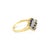 Contemporary Sapphire & Diamond Pave Ring 10k Yellow Gold, Size 7 For Sale - Image 3 of 3
