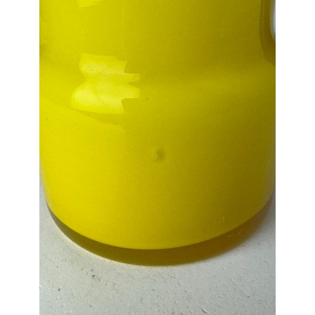 1980s Vintage Yellow and Red Empoli Cased Italian Glass Pitcher For Sale - Image 11 of 11