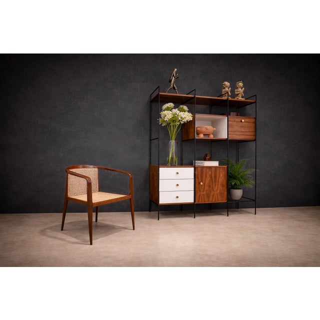 1950s Armchair in Hardwood & Cane, John Graz, 1950s For Sale - Image 5 of 13