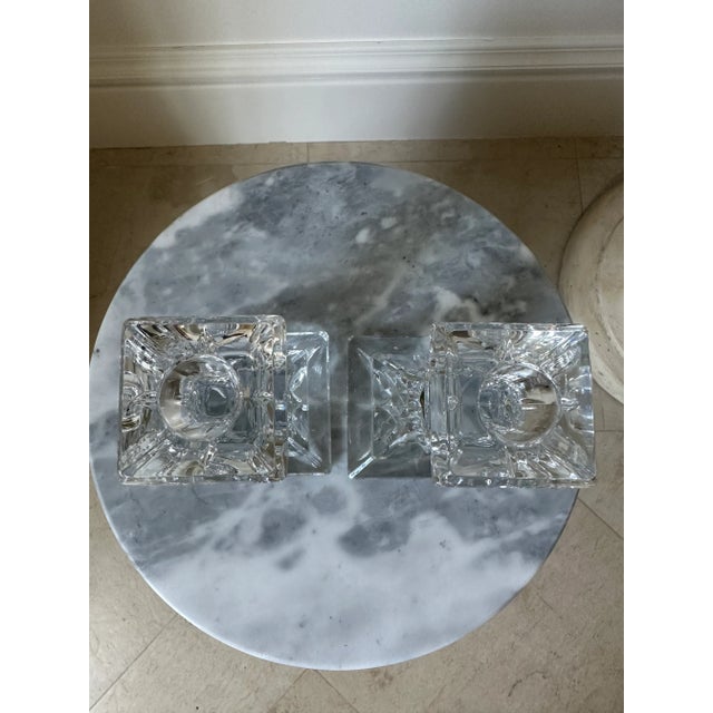 Vintage 1970’s Waterford Crystal Candlesticks - a Pair For Sale - Image 11 of 12