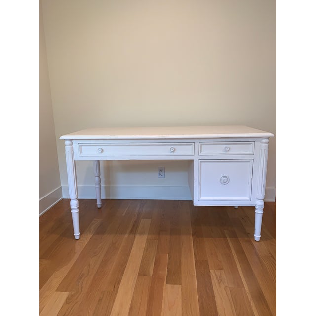 Pottery Barn White Writing Desk Chairish
